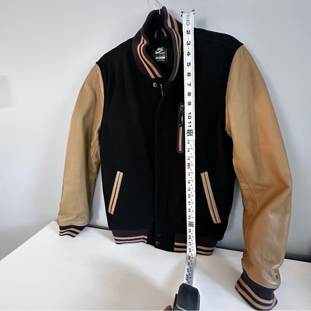 Nike Tech NSW Rare Destroyer Bomber Leather/Wool Varsity Jacket size M EUC - Picture 9 of 16